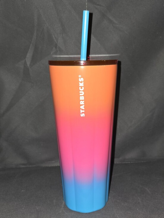 Starbucks Other - Starbucks Summer 2023 Sunset Ombre 24oz Venti Puffy Scalloped Tumbler Cup RARE
